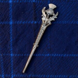 Silver Thistle Brooch or Kilt Pin - Women’s Decorative Jewelry